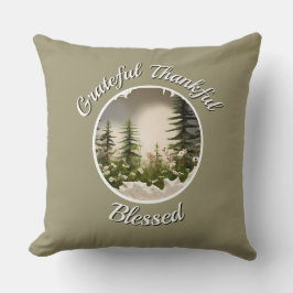 "Grateful, Thankful, Blessed" Accent Throw Pillow Kussen
