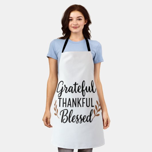 Grateful, Thankful, Blessed Apron Schort (Gedragen)