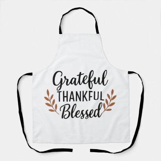 Grateful, Thankful, Blessed Apron Schort (Voorkant)
