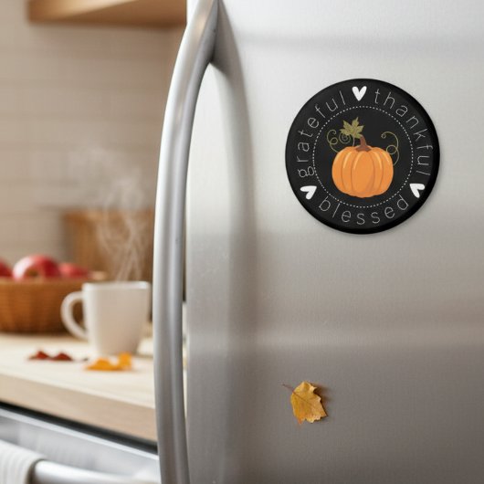 Grateful, Thankful, Blessed Autumn Folk Art Magneet