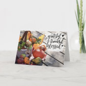 Grateful Thankful Blessed Autumn Inspirerend Kaart (Voorkant)
