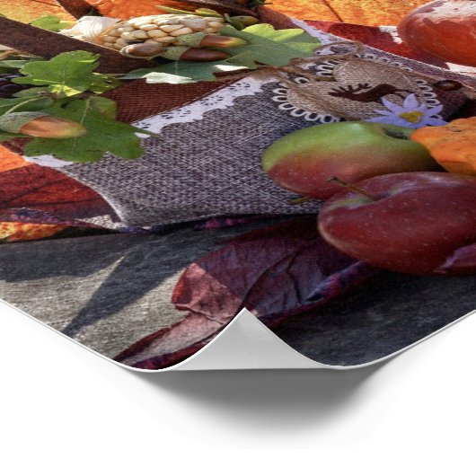 Grateful Thankful Blessed Autumn Inspirerend Poster (Hoek)