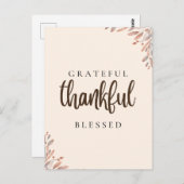 Grateful Thankful Blessed Botanisch Briefkaart (Voorkant / Achterkant)