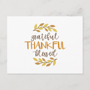 Grateful Thankful Blessed Briefkaart