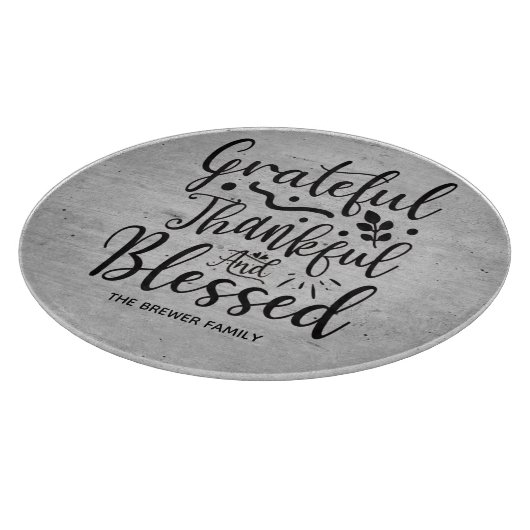 Grateful Thankful Blessed Cutting Board Snijplank (Hoek)