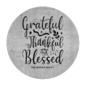 Grateful Thankful Blessed Cutting Board Snijplank (Voorkant)