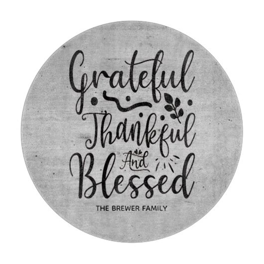 Grateful Thankful Blessed Cutting Board Snijplank (Voorkant)
