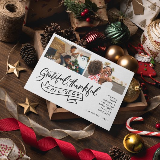 Grateful Thankful Blessed Family met Kerstmis