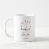 Grateful Thankful Blessed | Faux Roos Gold Script Koffiemok (Links)