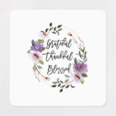 Grateful Thankful Blessed Floral Labels (Design 2)