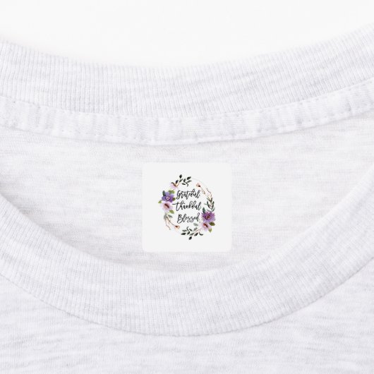 Grateful Thankful Blessed Floral Labels (Aangebracht)