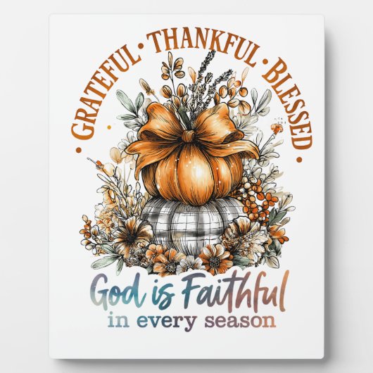 Grateful Thankful Blessed Fotoplaat (Voorkant)