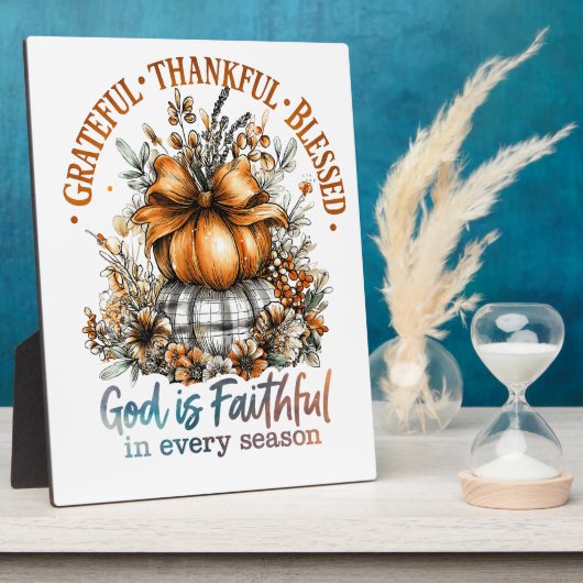 Grateful Thankful Blessed Fotoplaat (Zijkant)