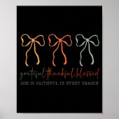 Grateful Thankful Blessed God's Faithful Christian Poster (Voorkant)