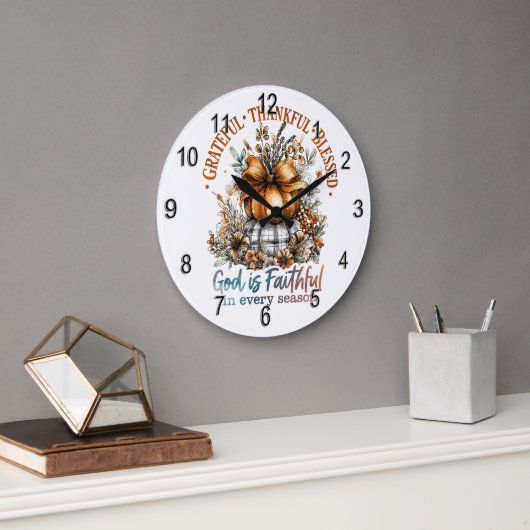 Grateful Thankful Blessed Grote Klok (Kantoor)