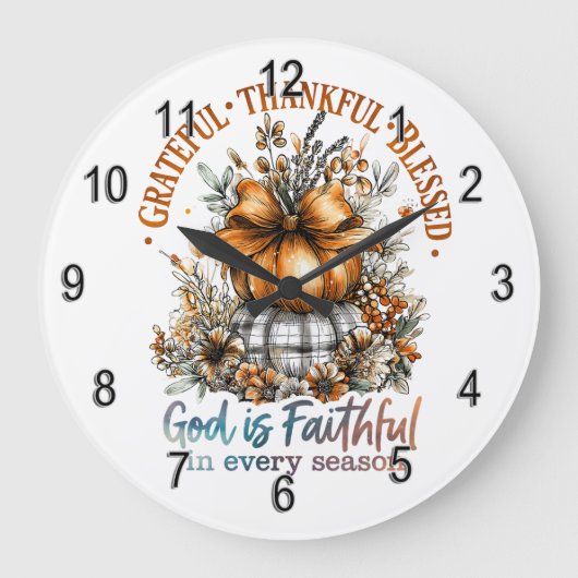 Grateful Thankful Blessed Grote Klok (Voorkant)