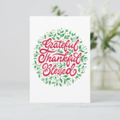 Grateful Thankful Blessed Kaart (Staand voorkant)