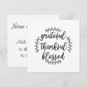 Grateful Thankful Blessed Kaart (Voorkant / Achterkant)