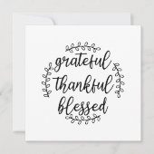 Grateful Thankful Blessed Kaart (Voorkant)