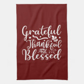 Grateful Thankful Blessed Kitchen Towel Theedoek (Verticaal)