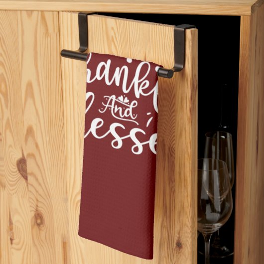 Grateful Thankful Blessed Kitchen Towel Theedoek (Derde Gevouwen)