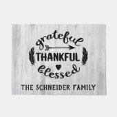 Grateful Thankful Blessed Modern Farmhouse Rustic Deurmat (Voorkant)