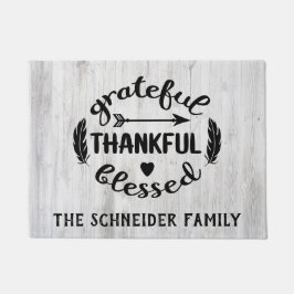 Grateful Thankful Blessed Modern Farmhouse Rustic Deurmat