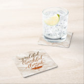 Grateful Thankful Blessed Modern Marble Feather Kartonnen Onderzetters (Insitu)