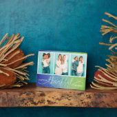 Grateful Thankful Blessed Moderne Drie Foto Fotoplaat (Zijkant)