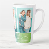 Grateful Thankful Blessed Moderne Drie Foto Latte Mok (Rechts)