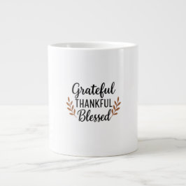 Grateful, Thankful, Blessed Mug Grote Koffiekop