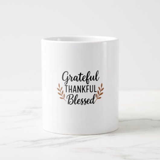 Grateful, Thankful, Blessed Mug Grote Koffiekop (Voorkant)