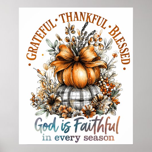Grateful Thankful Blessed Poster (Voorkant)