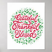 Grateful Thankful Blessed Poster (Voorkant)