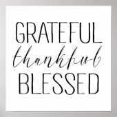 Grateful Thankful Blessed Poster (Voorkant)