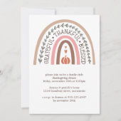 Grateful Thankful Blessed Pumpkin Thanksgiving Kaart (Voorkant)