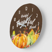 Grateful Thankful Blessed Pumpkins in Waterverf Grote Klok (Hoek)