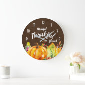 Grateful Thankful Blessed Pumpkins in Waterverf Grote Klok (Huis)