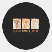 Grateful Thankful Blessed Religious Christian Ronde Sticker (Voorkant)