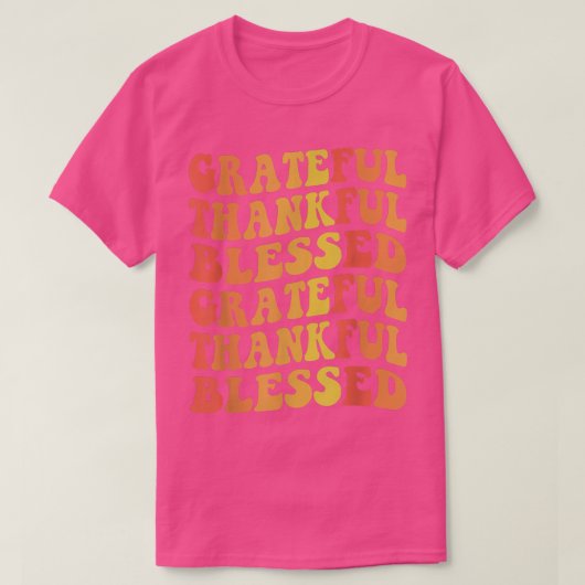 Grateful Thankful Blessed  Retro Thanksgiv T-shirt (Design voorkant)
