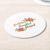 Grateful, Thankful, Blessed Ronde Kartonnen Onderzetter (Gebogen)