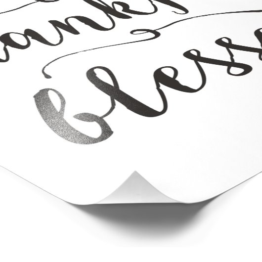 Grateful Thankful Blessed Rustic Script Foto Afdruk (Hoek)