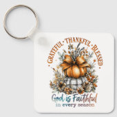 Grateful Thankful Blessed Sleutelhanger (Voorkant)