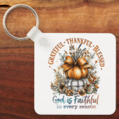 Grateful Thankful Blessed Sleutelhanger (Voorkant)