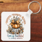 Grateful Thankful Blessed Sleutelhanger (Achterkant)