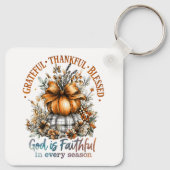 Grateful Thankful Blessed Sleutelhanger (Achterkant)