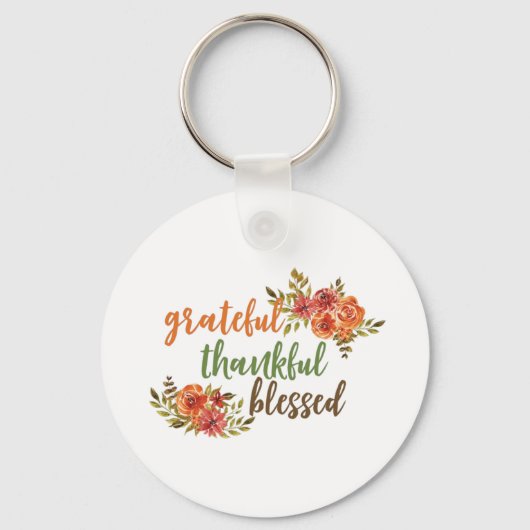 Grateful, Thankful, Blessed Sleutelhanger (Voorkant)