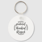 Grateful Thankful Blessed Sleutelhanger (Voorkant)