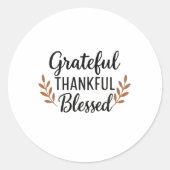 Grateful, Thankful, Blessed Sticker (Voorkant)