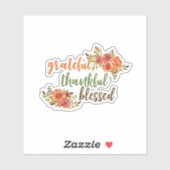 Grateful, Thankful, Blessed Sticker (Vel)